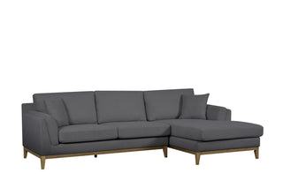 Koko 3 Seat Chaise Lounge - Dark Grey